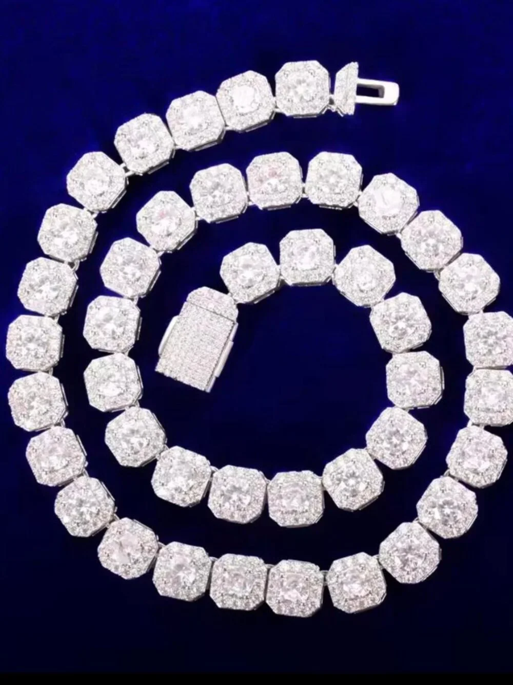 Clustered Tennis Chain For Men 20inch